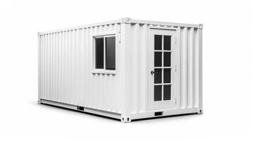 Mobile office buildings or container site office for construction site. Shipping container. Portable house and office cabins, illustration photo