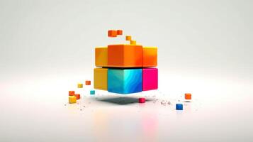 Abstract 3D geometric shapes, 3d element art minimal style, illustration photo