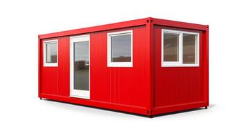 Mobile office buildings or container site office for construction site. Shipping container. Portable house and office cabins, illustration photo