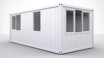 Mobile office buildings or container site office for construction site. Shipping container. Portable house and office cabins,Generative AI illustration photo