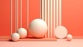 Abstract 3D geometric shapes, 3d element art minimal style, illustration photo