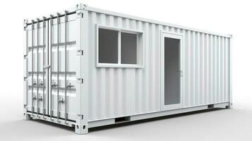 Mobile office buildings or container site office for construction site. Shipping container. Portable house and office cabins,Generative AI illustration photo