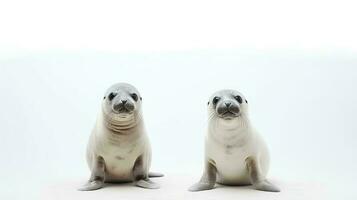 Photo of a sealions on white background. Generative AI