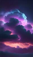 3d render abstract clouds illuminated with darkness light photo