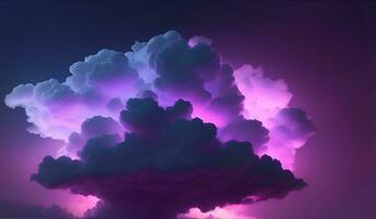 3d render abstract clouds illuminated with darkness light photo