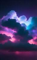 3d render abstract clouds illuminated with darkness light photo