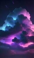 3d render abstract clouds illuminated with darkness light photo