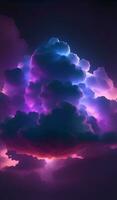 3d render abstract clouds illuminated with darkness light photo