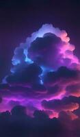 3d render abstract clouds illuminated with darkness light photo