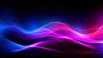 Abstract multicolor wavy line of light, neon glowing lines, magic energy space light concept, abstract background wallpaper design, illustration photo