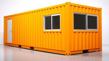 Mobile office buildings or container site office for construction site. Shipping container. Portable house and office cabins, illustration photo