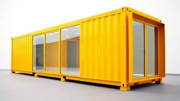 Mobile office buildings or container site office for construction site. Shipping container. Portable house and office cabins,Generative AI illustration photo