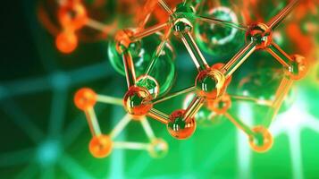 Medical studies of molecular structures. Science in the service of human. Technologies of the future in our life. molecule of medicine model, Generative AI illustration photo