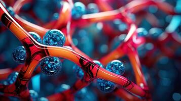 Medical studies of molecular structures. Science in the service of human. Technologies of the future in our life. molecule of medicine model, illustration photo