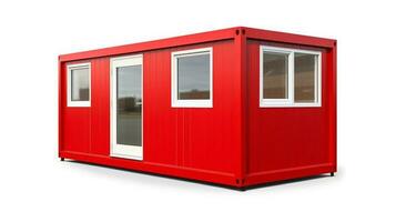 Mobile office buildings or container site office for construction site. Shipping container. Portable house and office cabins,Generative AI illustration photo