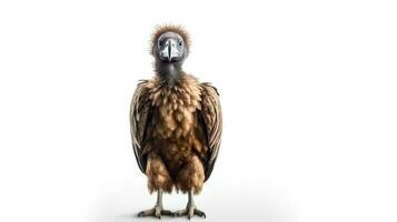 Photo of a vulture on white background. Generative AI