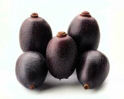 three of acai berries on white background photo