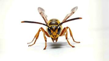 Photo of a wasp on white background. Generative AI