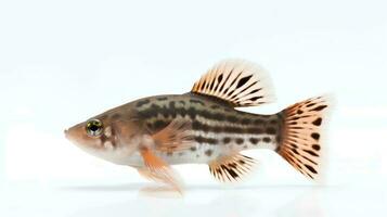 Photo of a corydoras catfish on white background. Generative AI