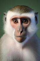 Close up photo of Vervet Monkey . Generative AI