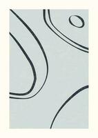estético minimalista impresión con ondulado líneas en moderno estilo. azul antecedentes con curvas rayas. resumen ilustración. neutral antecedentes. vector