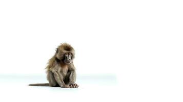 Photo of a Baboon on white background. Generative AI