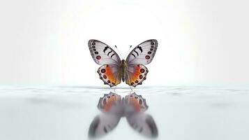 Photo of a butterfly on white background. Generative AI