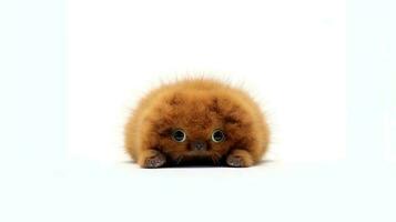 Photo of a bear caterpillar on white background. Generative AI