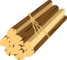 firewood for summer camping illlustration  vector