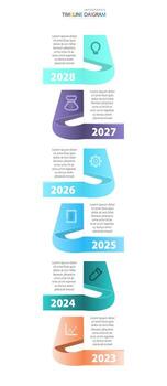 Modern timeline infographic template with 6 options for business graphics vector