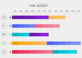 cartas infografía 12 meses moderno cronograma diagrama calendario apartado vector