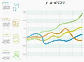 Business data market infographic graph and chart vector