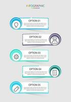 Vector Infographic modern graphic template with icons and 5 options