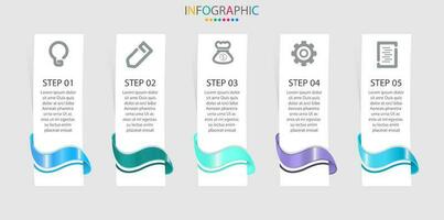 Vector Infographic modern graphic template with icons and 5 options