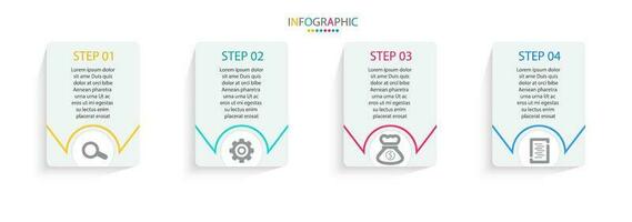 Vector Infographic modern graphic template with icons and 4 options