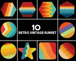 Retro Vintage Sunset Grunge Vector