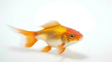 Photo of a kohaku koi on white background. Generative AI