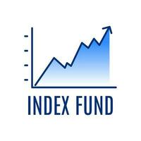 Index fund stocks mutual fund investing business money graph icon label design vector