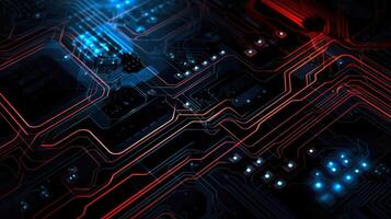 Close-up of circuit board. Electronic computer hardware technology. Motherboard digital chip. blurred concept, illustration photo