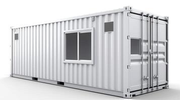 Mobile office buildings or container site office for construction site. Shipping container. Portable house and office cabins, illustration photo