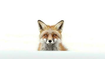 Photo of a fox on white background. Generative AI