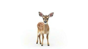 Photo of a deer on white background. Generative AI