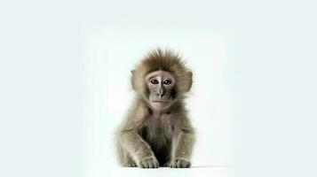 Photo of a Baboon on white background. Generative AI