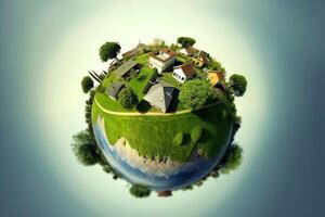 Illustration image, Nature and Sustainability, Eco-friendly Living and conservation, Concept art of Earth and animal life in different environments, illustration photo