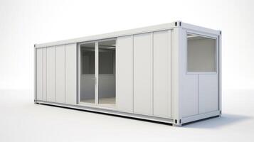 Mobile office buildings or container site office for construction site. Shipping container. Portable house and office cabins,Generative AI illustration photo