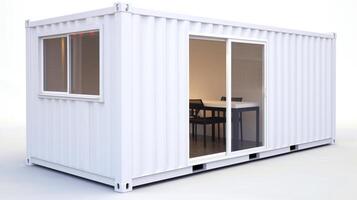 Mobile office buildings or container site office for construction site. Shipping container. Portable house and office cabins, illustration photo