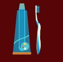 Toothbrush and toothpaste for brush teeth. dental care vector