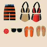 Beach male and female dresses vector
