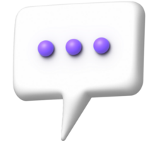 3d square chat bubble icon png