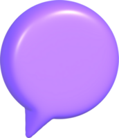 3d purple circle speech bubble png